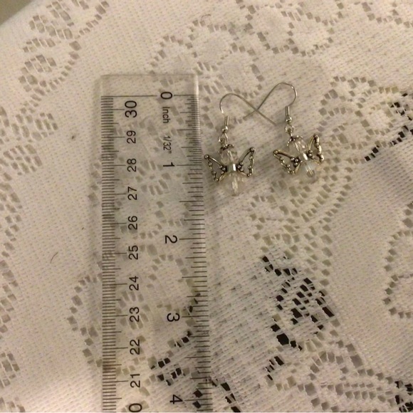 Christmas Holiday Crystal Angel Earrings - Picture 3 of 3